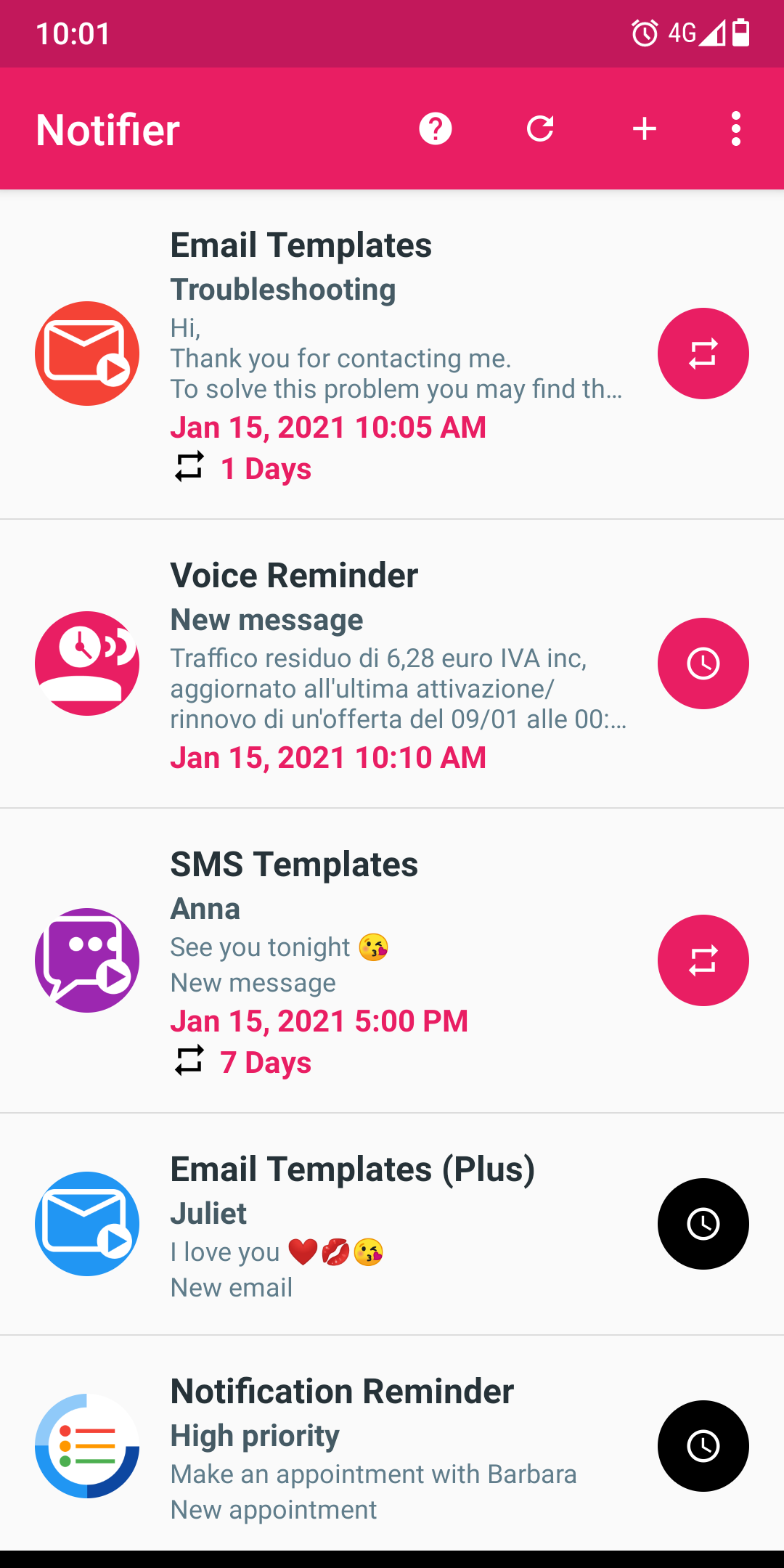 اسکرین شات 1 برنامه Fake Notifications