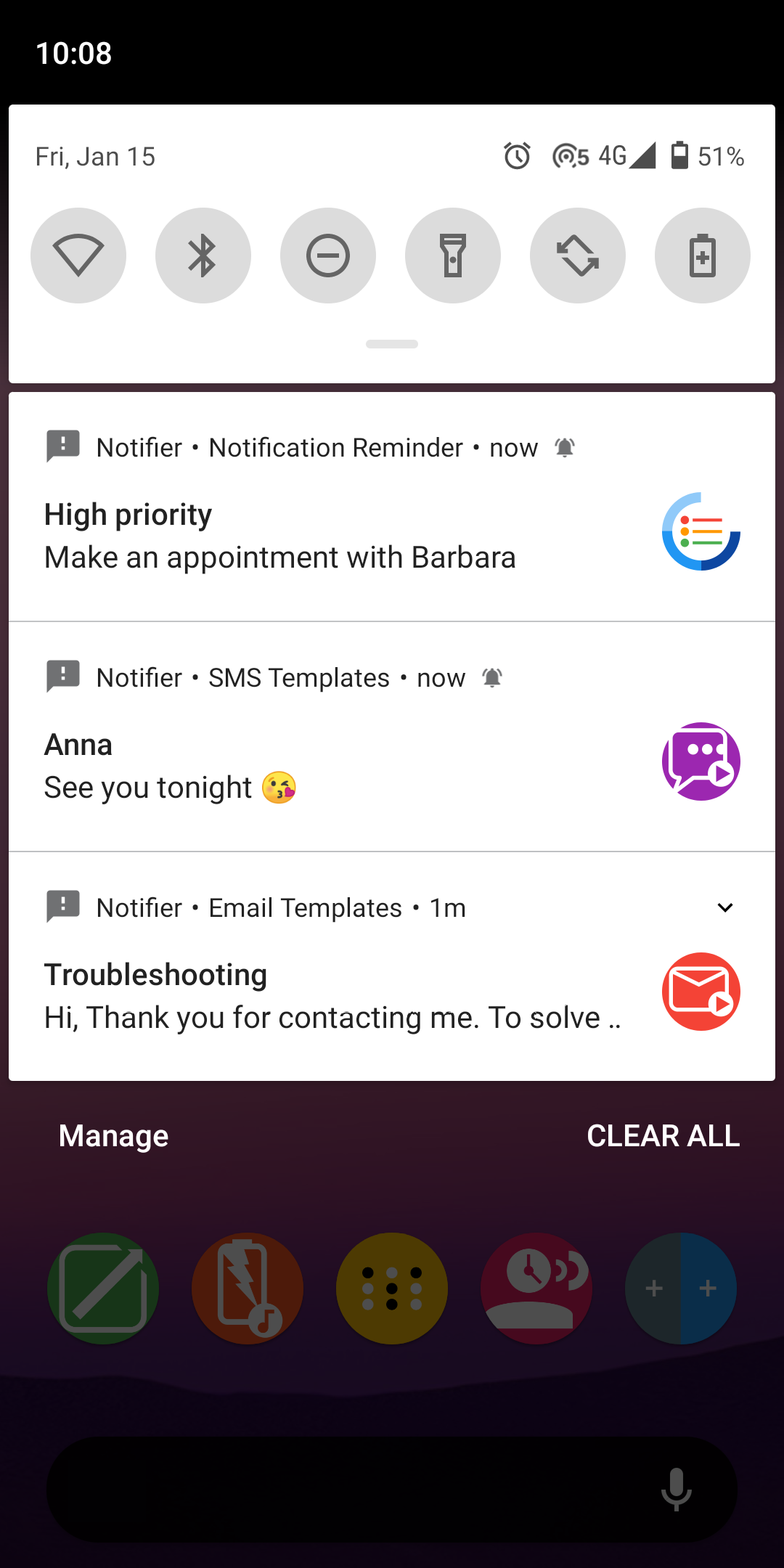 اسکرین شات 2 برنامه Fake Notifications
