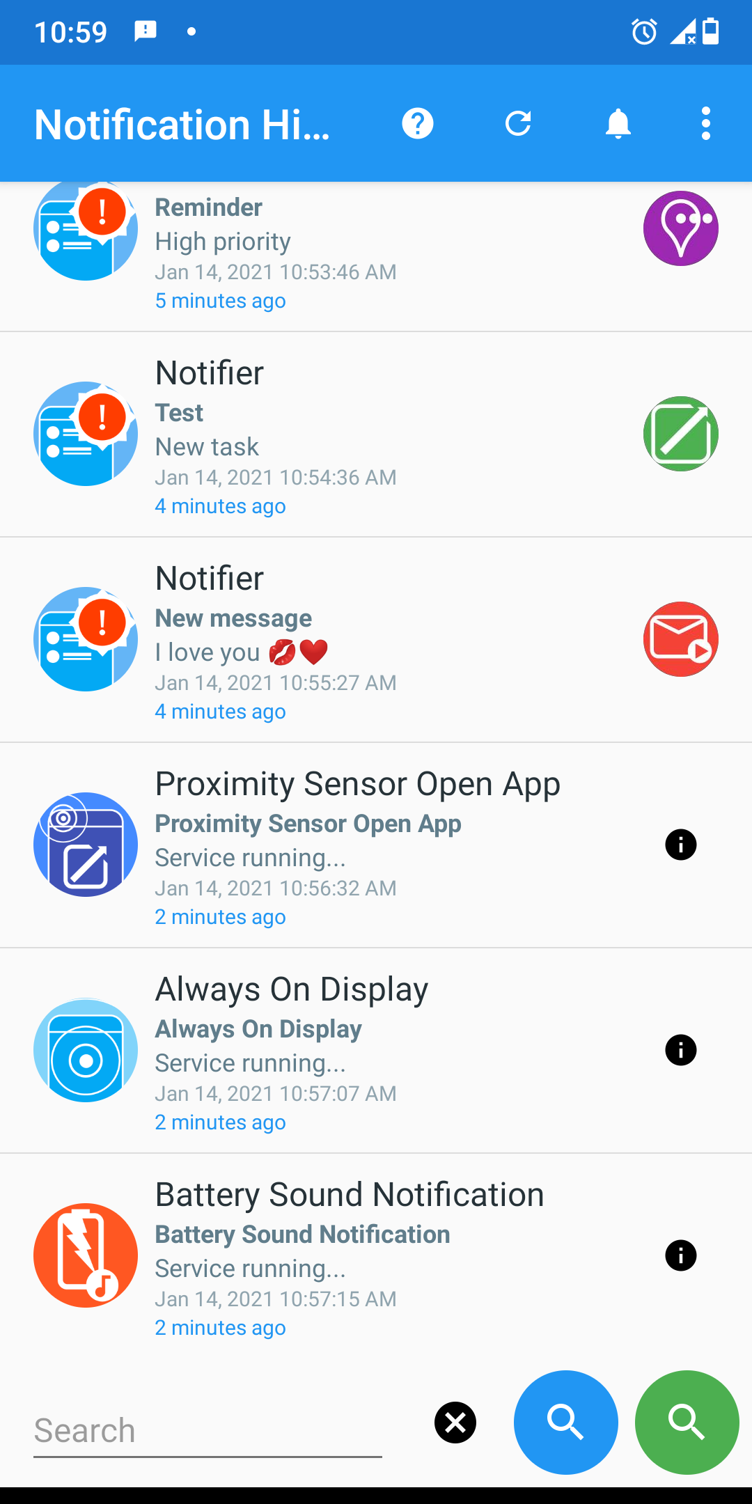 اسکرین شات 1 برنامه Notification History Log