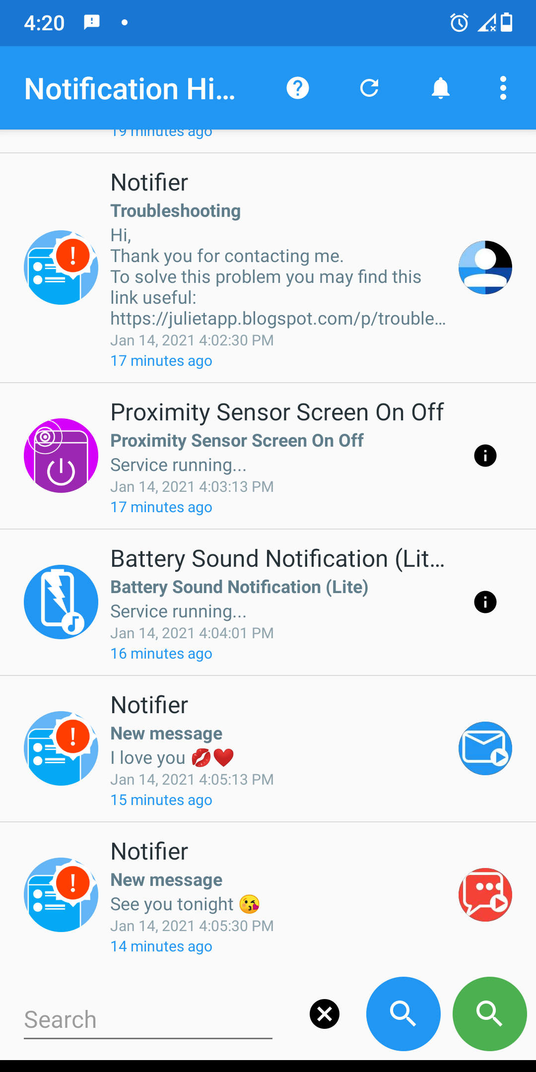 اسکرین شات 2 برنامه Notification History Log