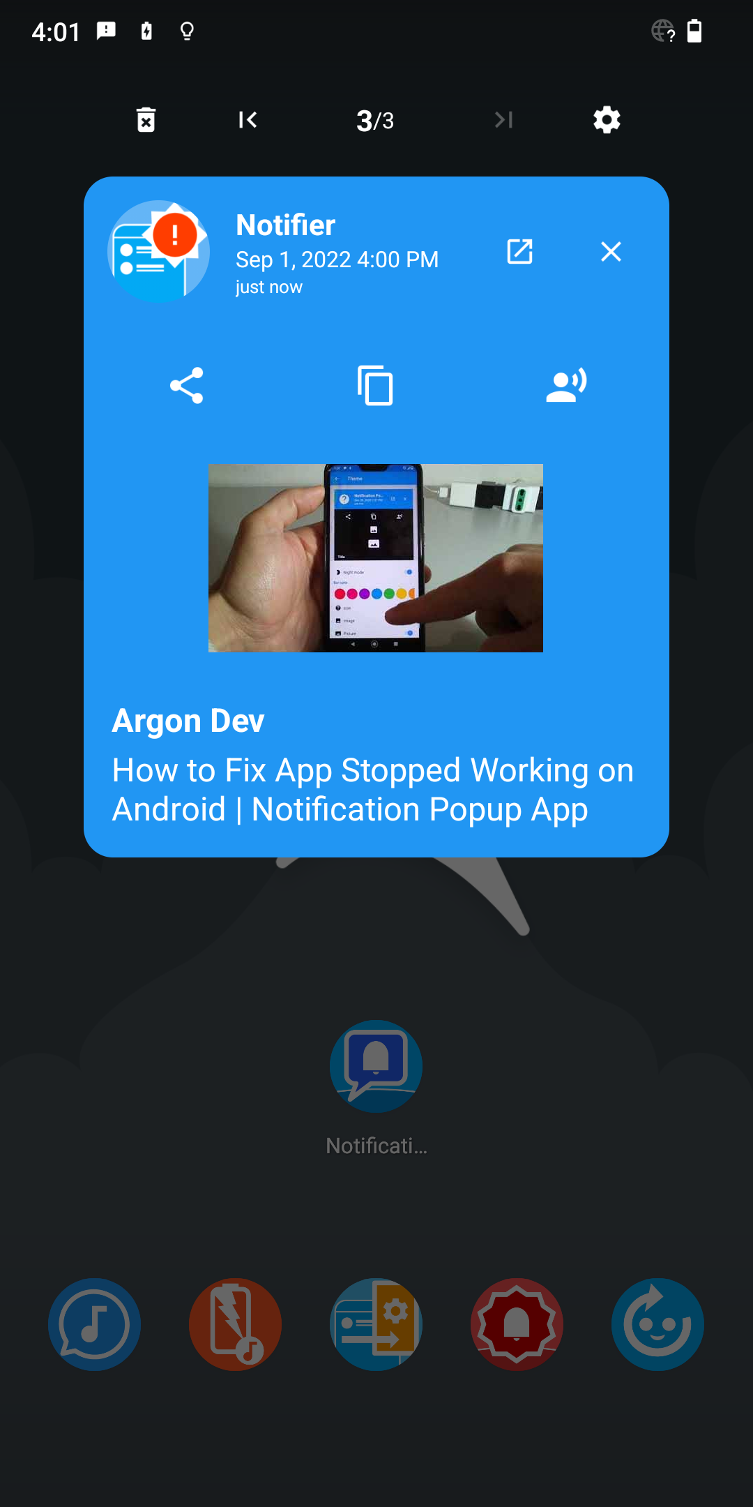اسکرین شات 1 برنامه Notification Popup
