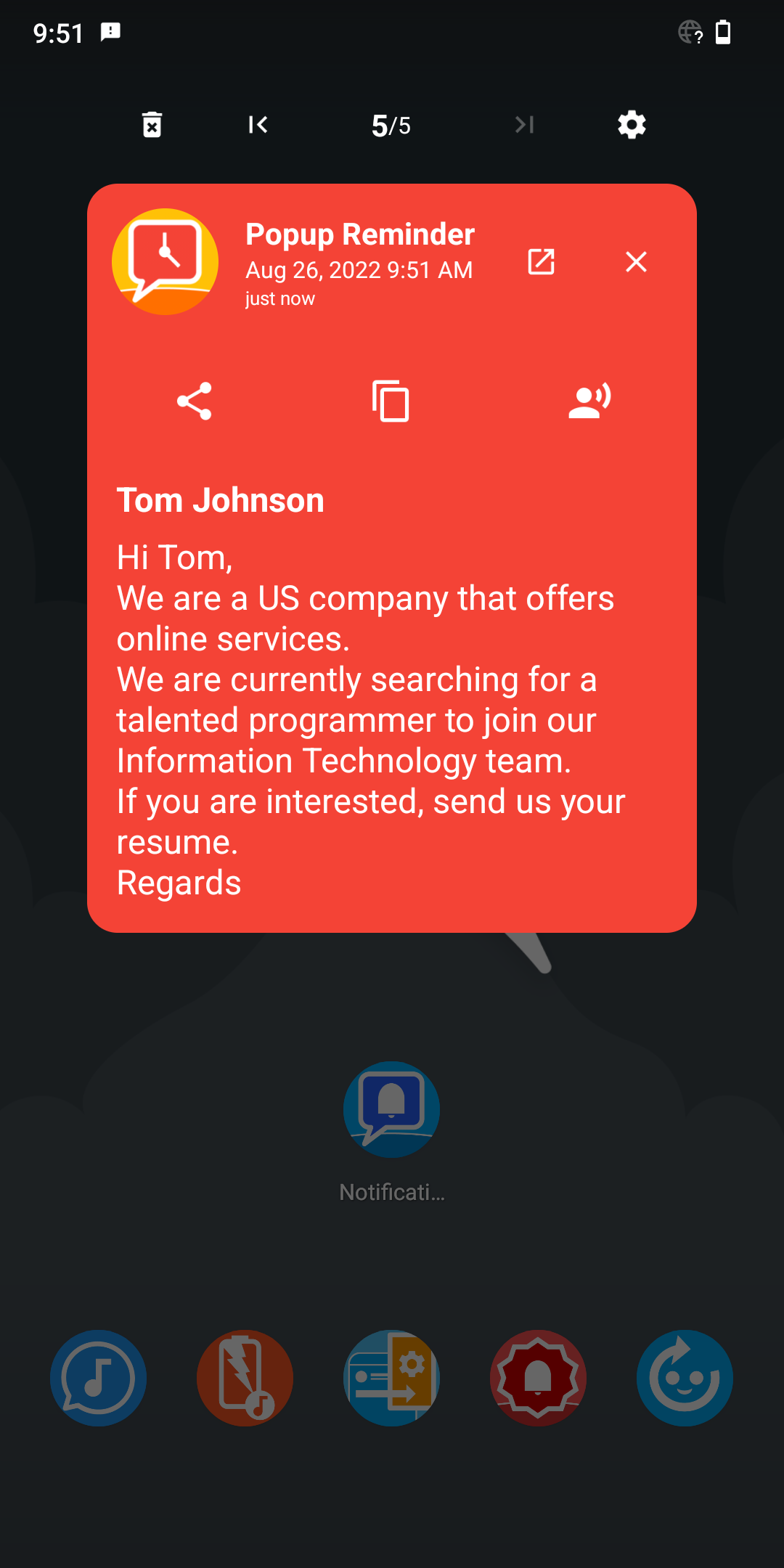 اسکرین شات 2 برنامه Notification Popup