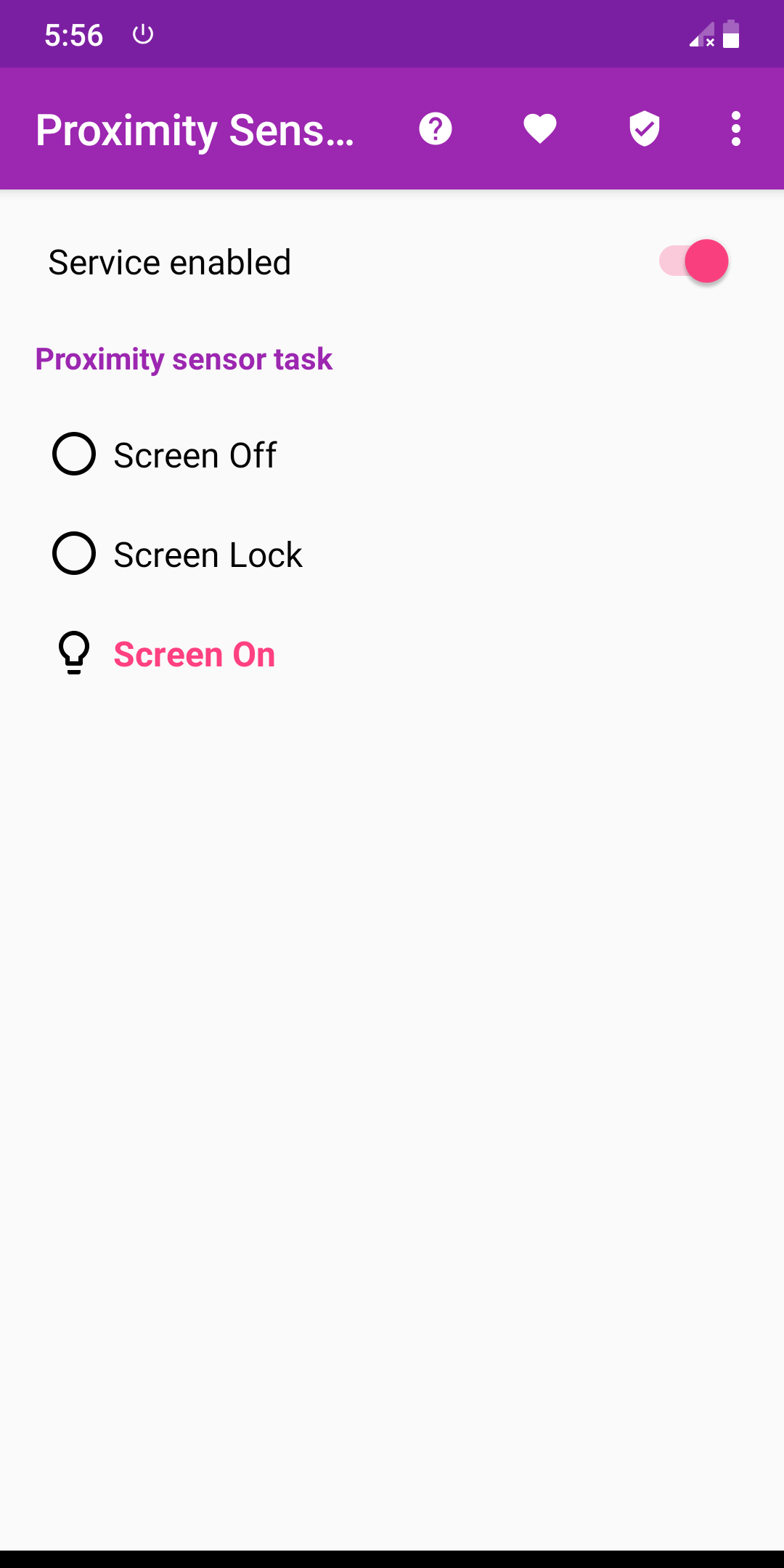 اسکرین شات 2 برنامه Proximity Sensor Screen On Off