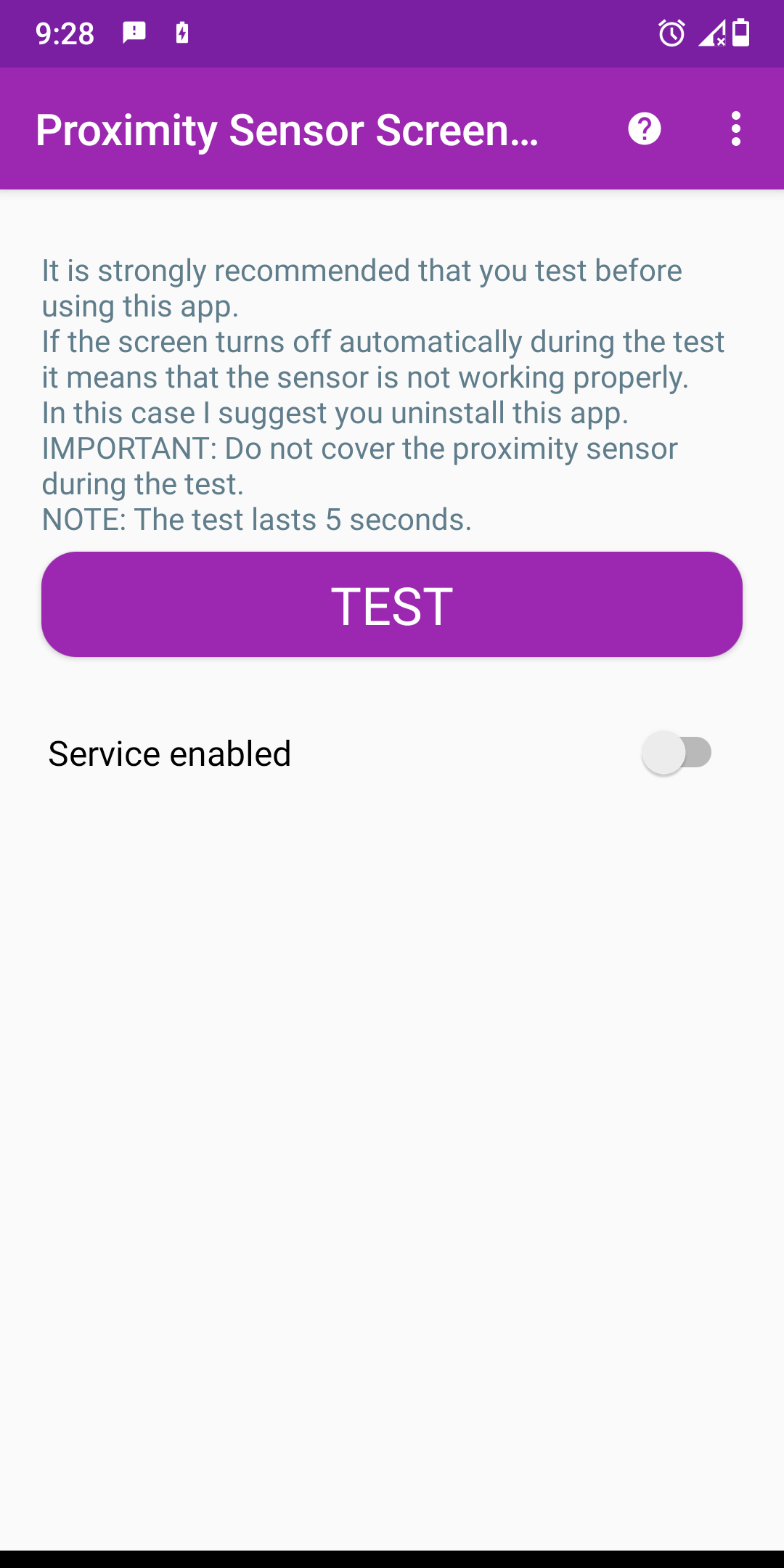 اسکرین شات 5 برنامه Proximity Sensor Screen On Off