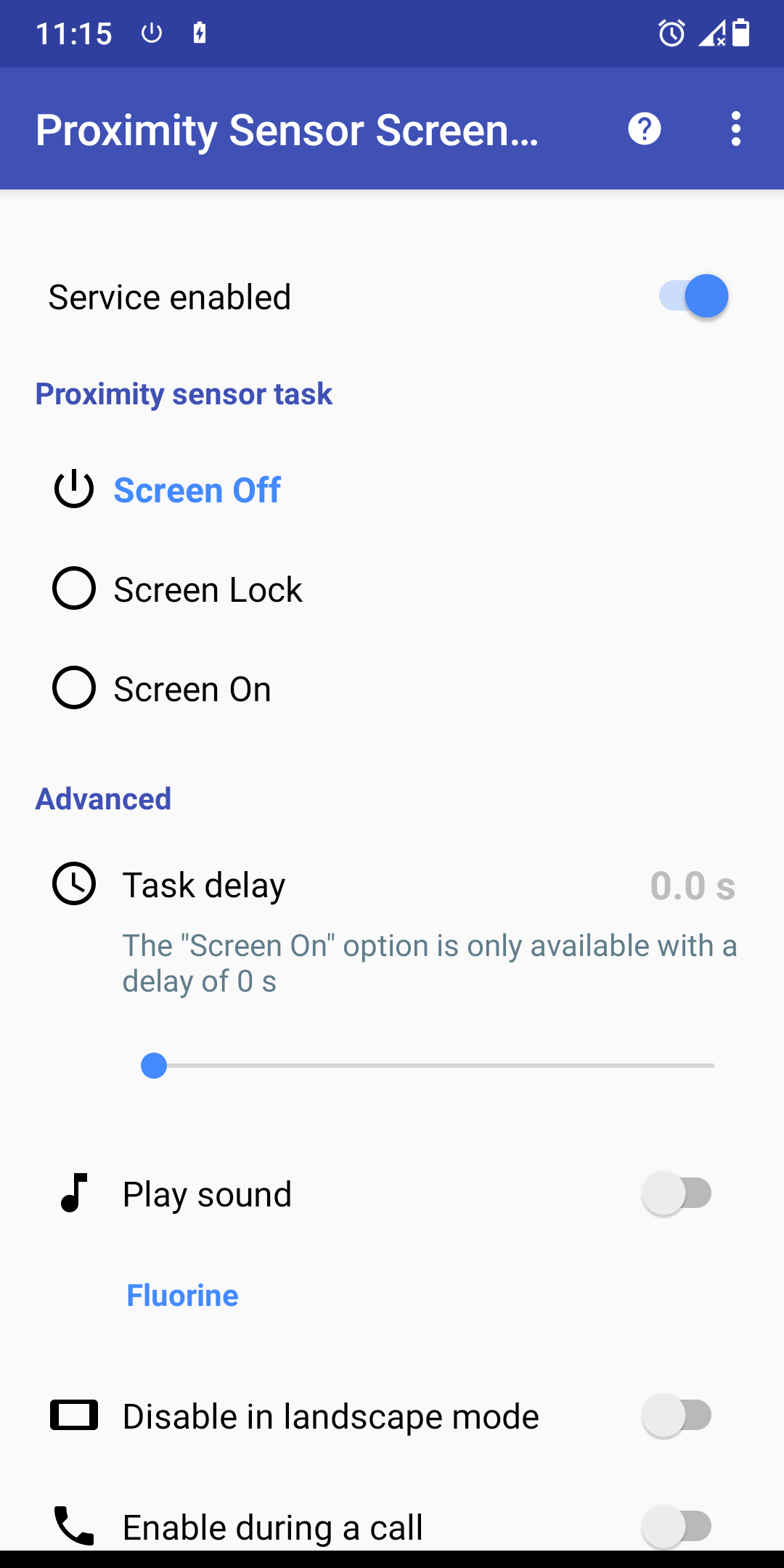 اسکرین شات 1 برنامه Proximity Sensor Screen Lock