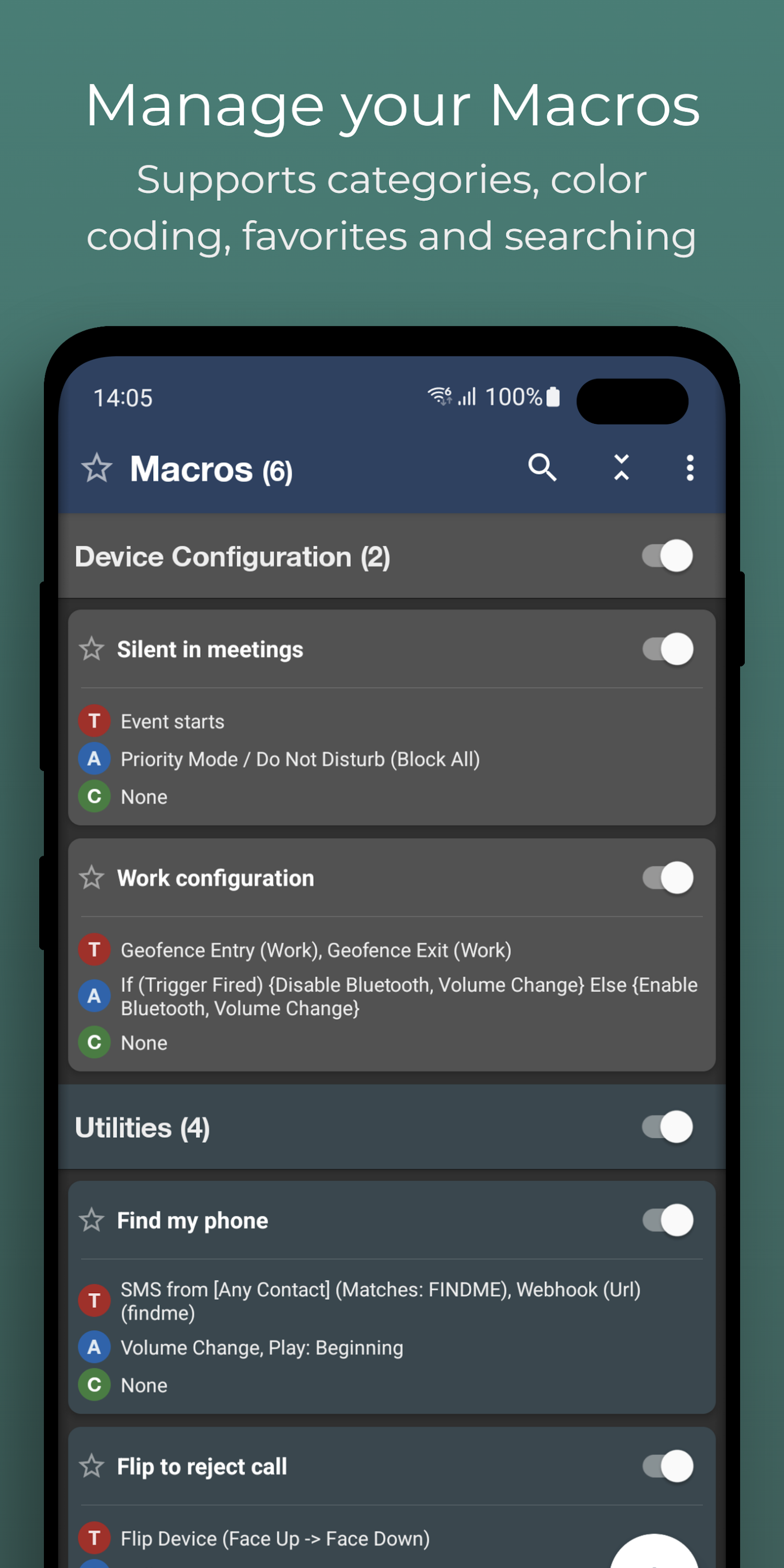 اسکرین شات 5 برنامه MacroDroid - Device Automation