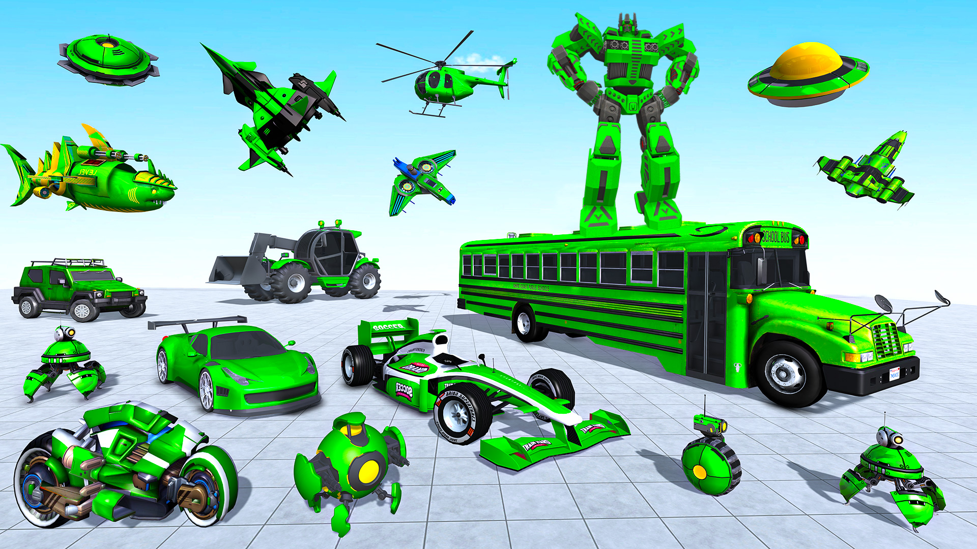 اسکرین شات 1 بازی Army Bus Robot Bus Game 3D