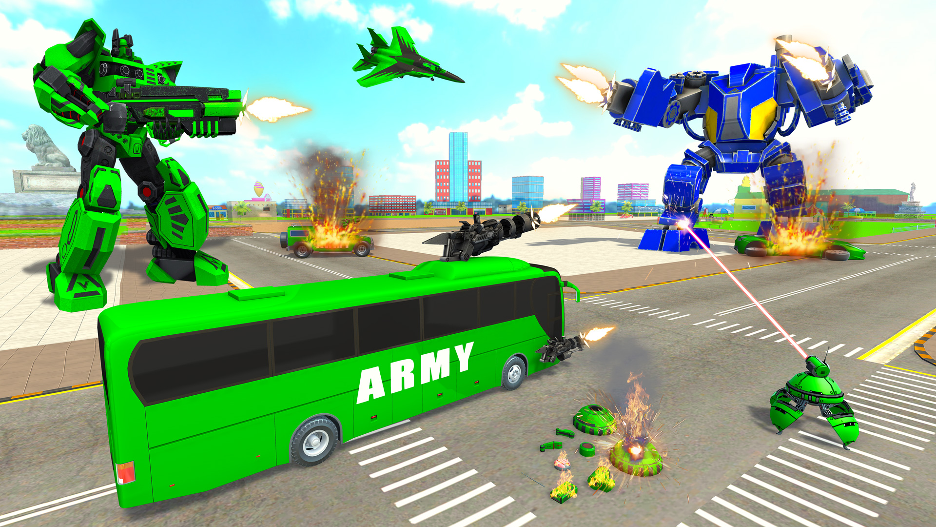 اسکرین شات 3 بازی Army Bus Robot Bus Game 3D
