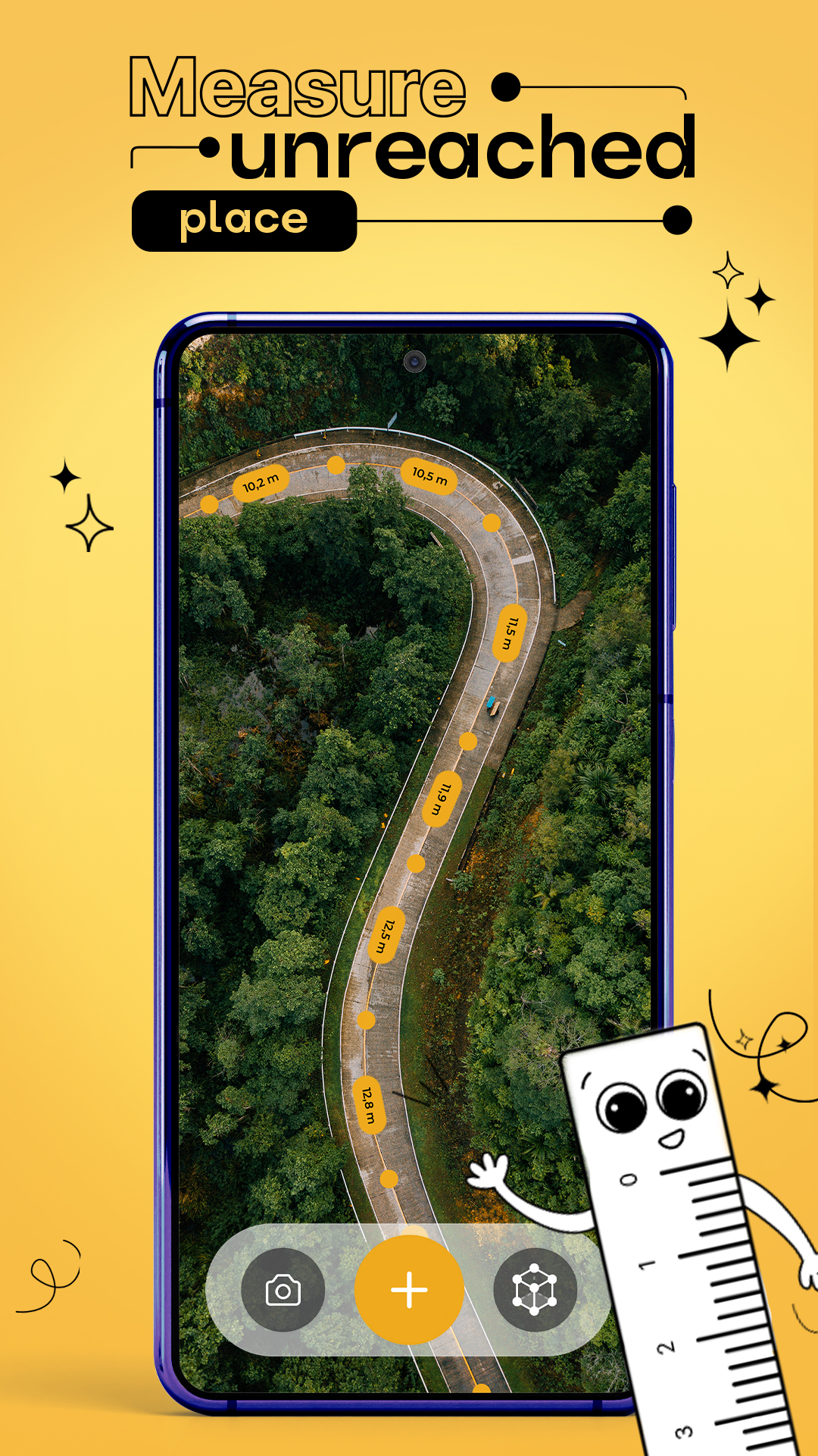 اسکرین شات 6 برنامه AR Ruler Cam: Photo Measure