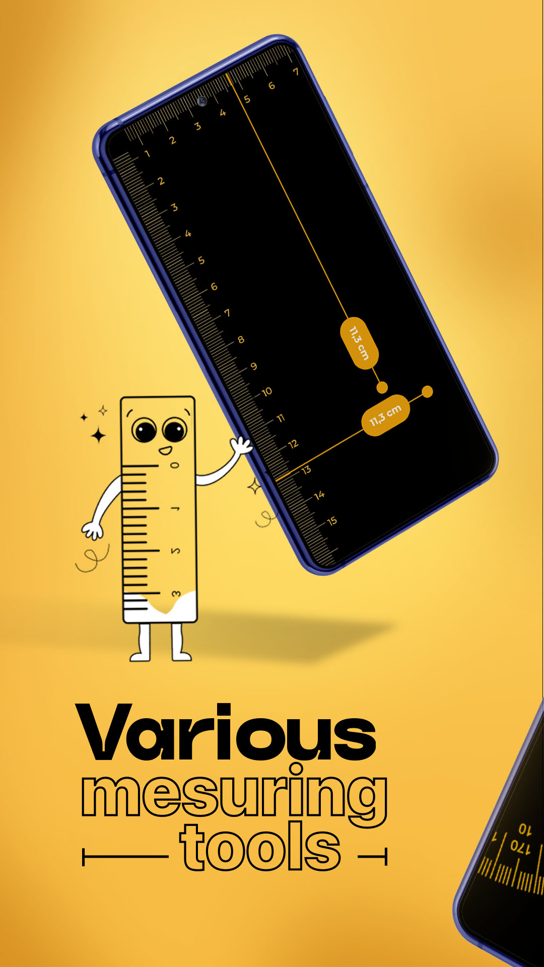 اسکرین شات 1 برنامه AR Ruler Cam: Photo Measure