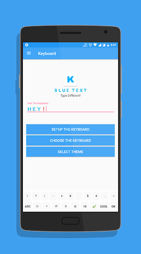 اسکرین شات 6 برنامه Blue Text - Keyboard + Converter