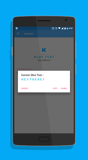 اسکرین شات 3 برنامه Blue Text - Keyboard + Converter