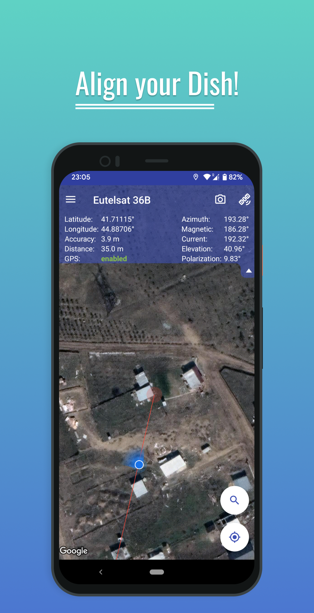 اسکرین شات 3 برنامه Satfinder (Dish Pointer)