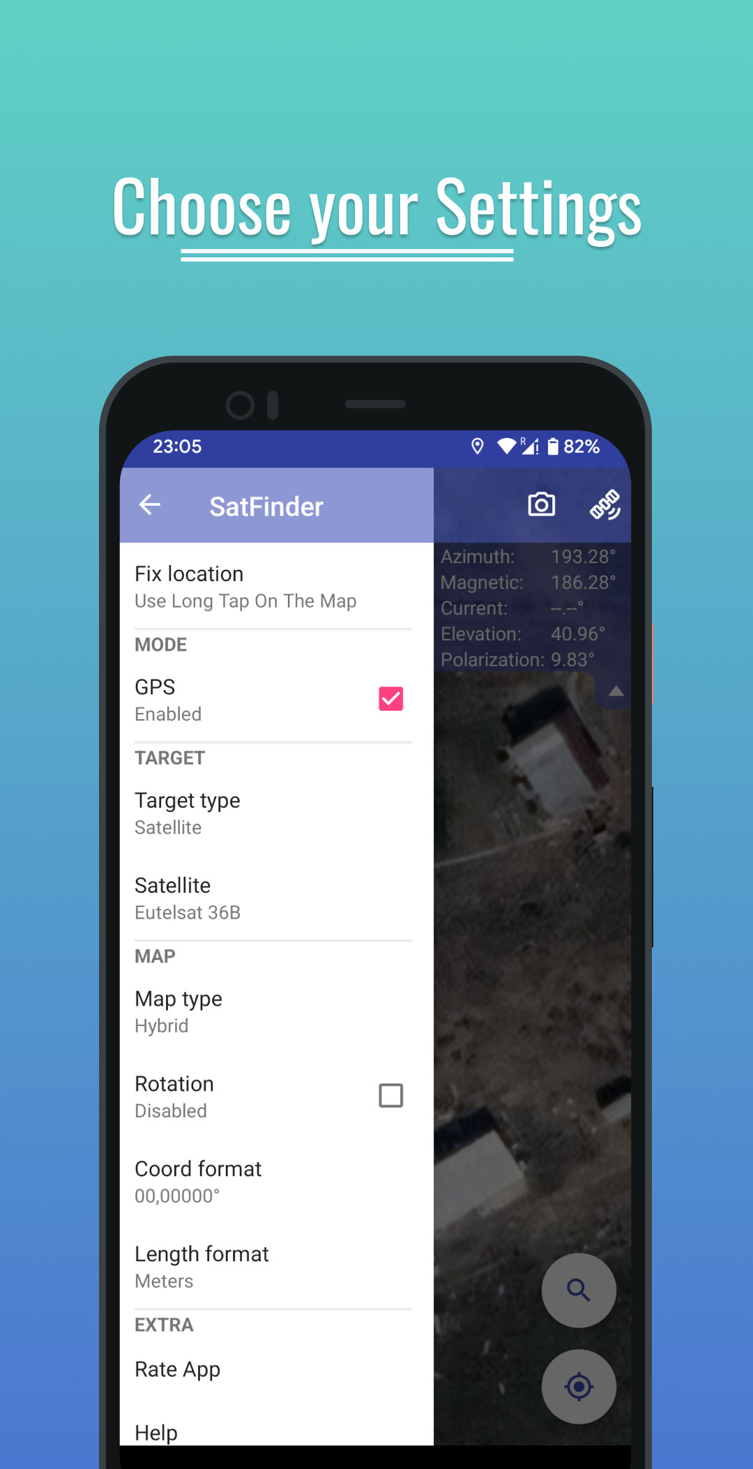 اسکرین شات 1 برنامه Satfinder (Dish Pointer)
