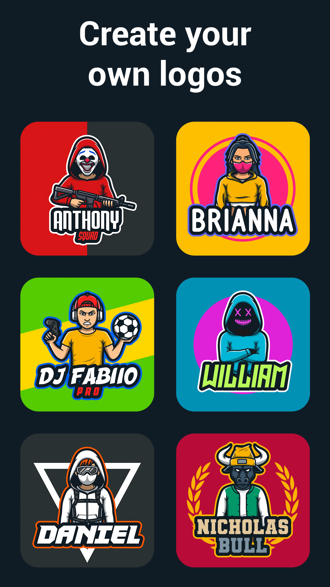 اسکرین شات 1 برنامه Maskot - Gaming Logo Maker
