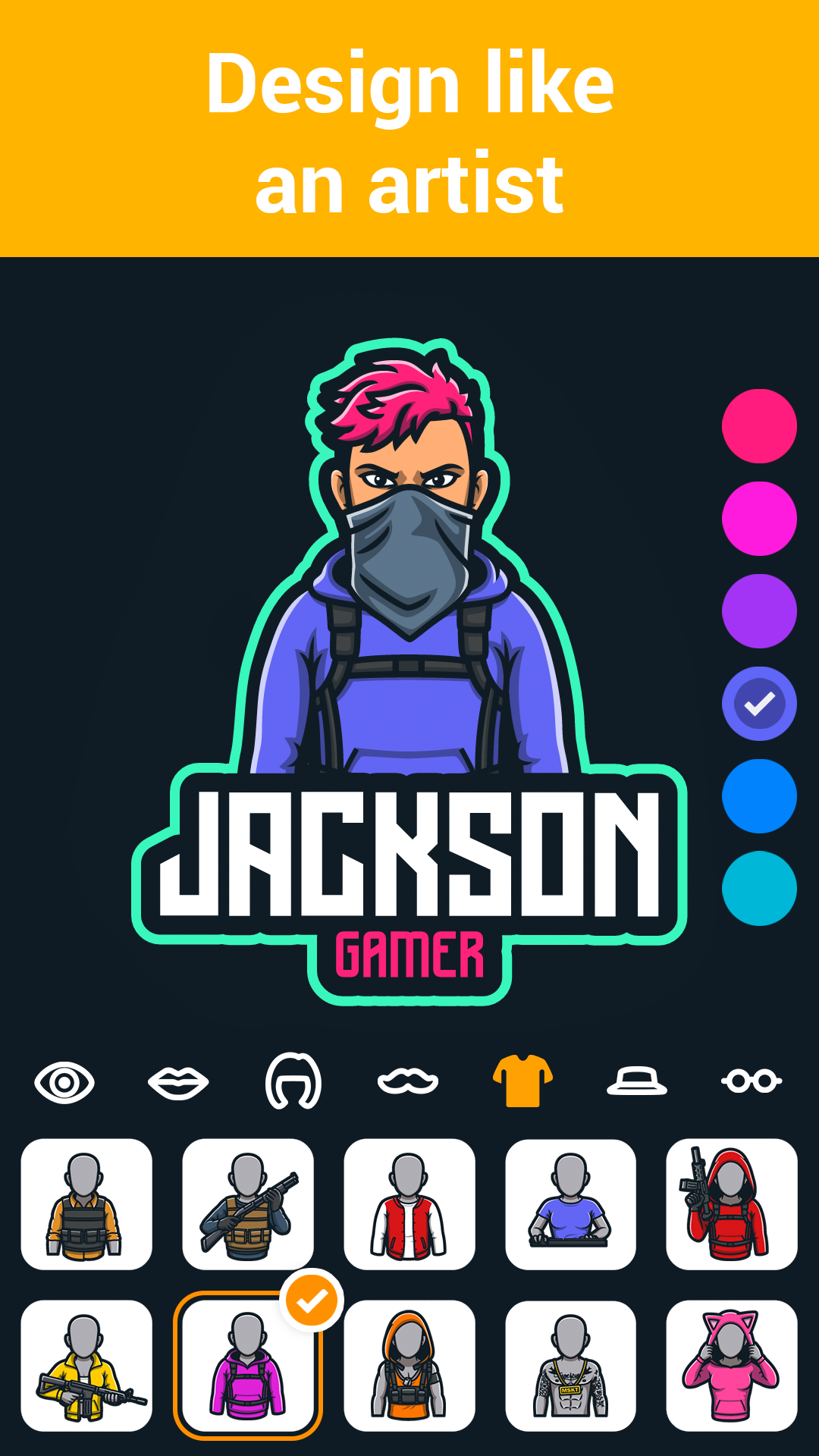 اسکرین شات 2 برنامه Maskot - Gaming Logo Maker
