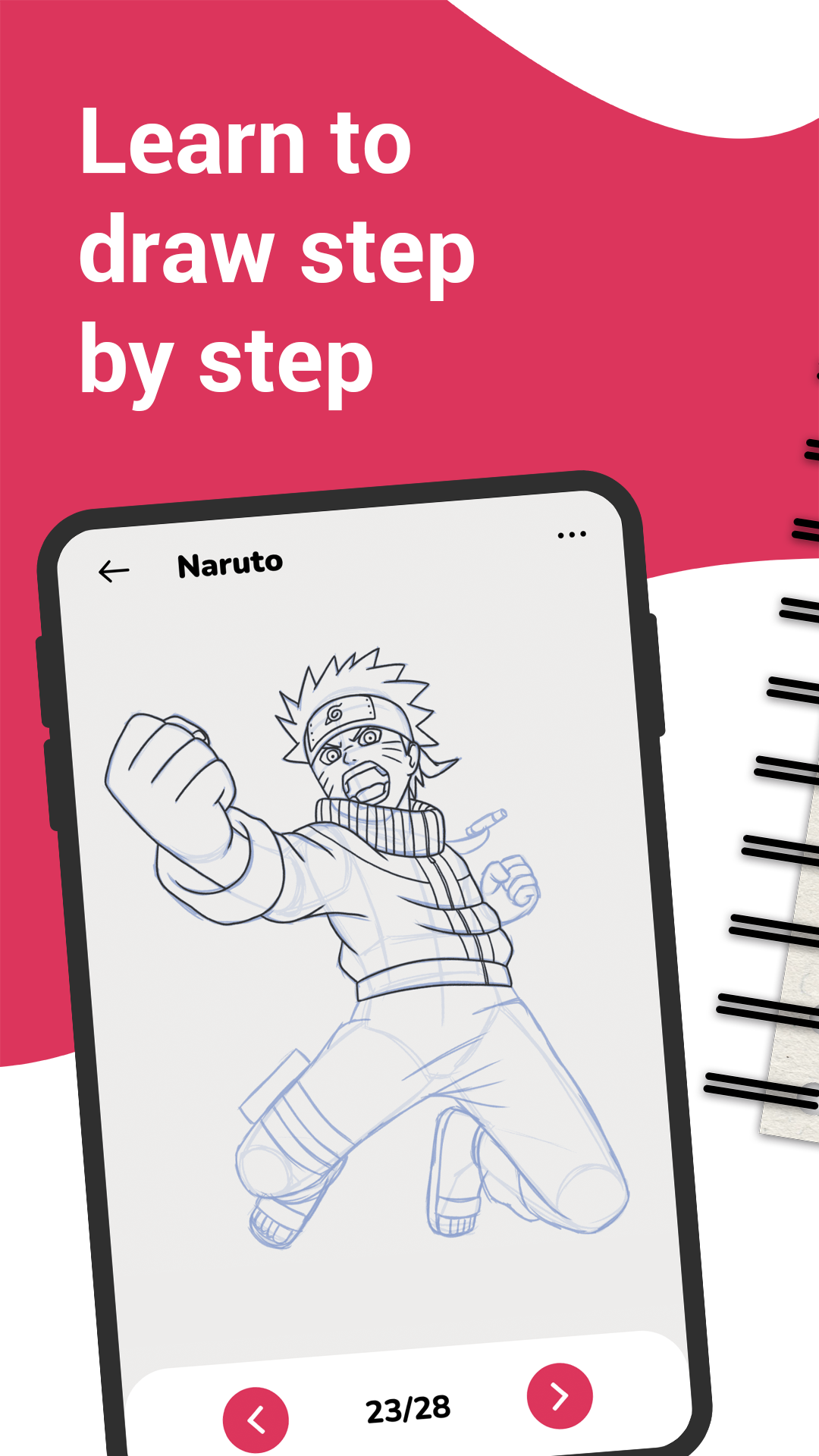 اسکرین شات 1 برنامه WeDraw - How to Draw Anime