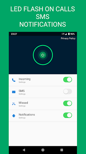 اسکرین شات 1 برنامه Flash Alert On Call & SMS
