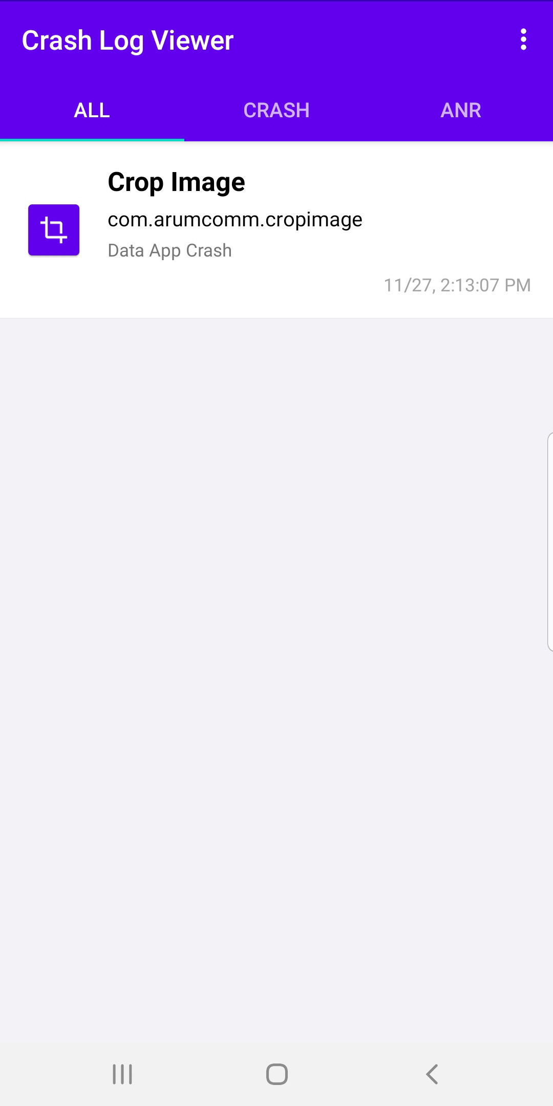 اسکرین شات 1 برنامه Crash Log Viewer - Show App Cr