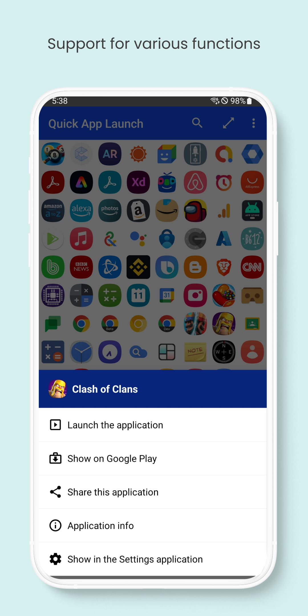 اسکرین شات 7 برنامه Quick App Launch