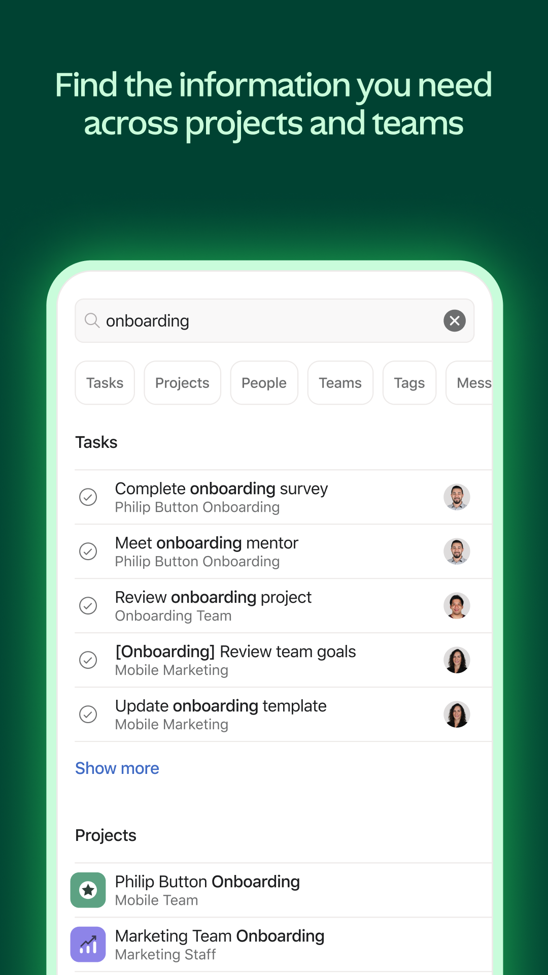اسکرین شات 6 برنامه Asana: Where work connects