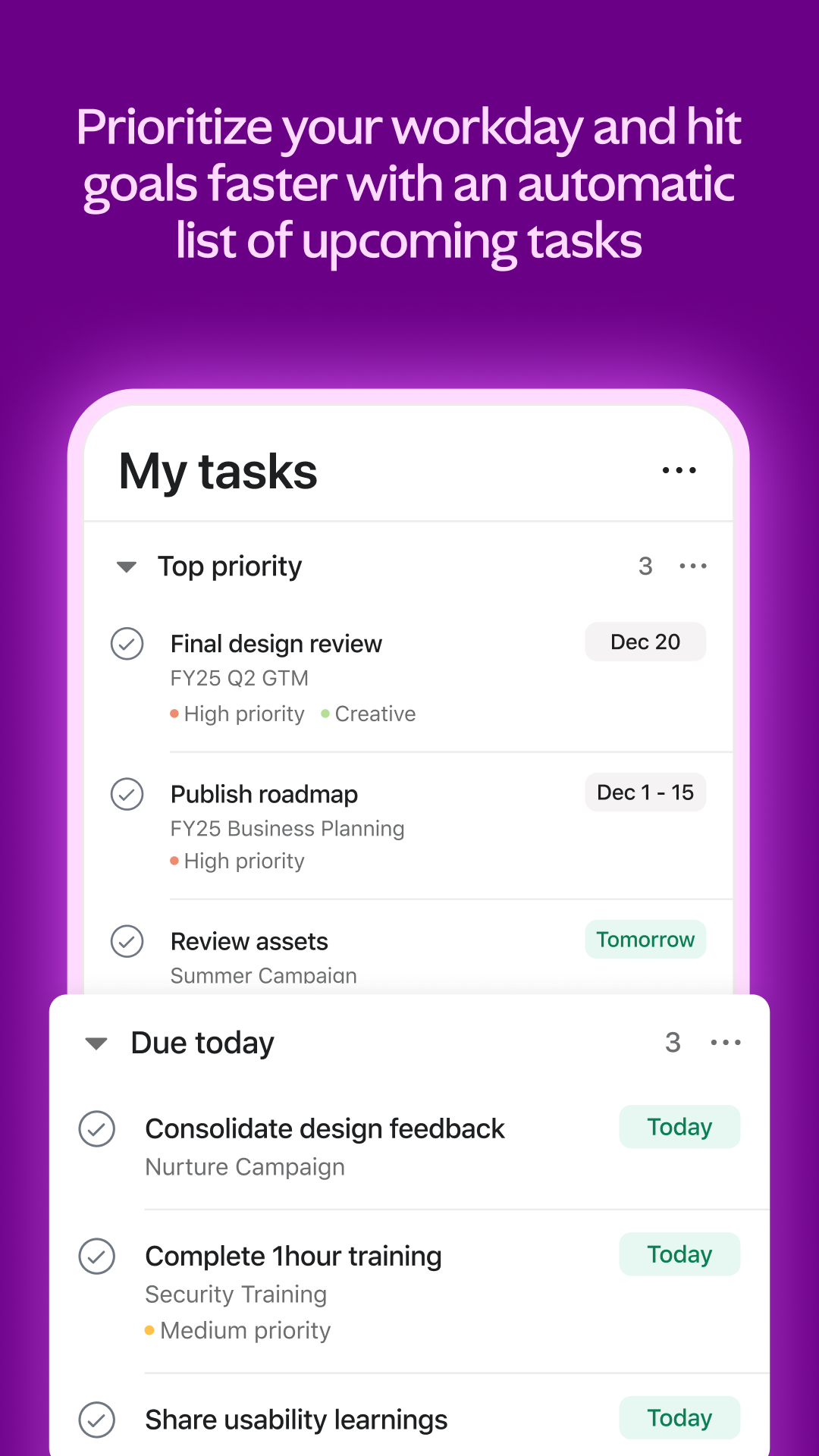 اسکرین شات 4 برنامه Asana: Where work connects