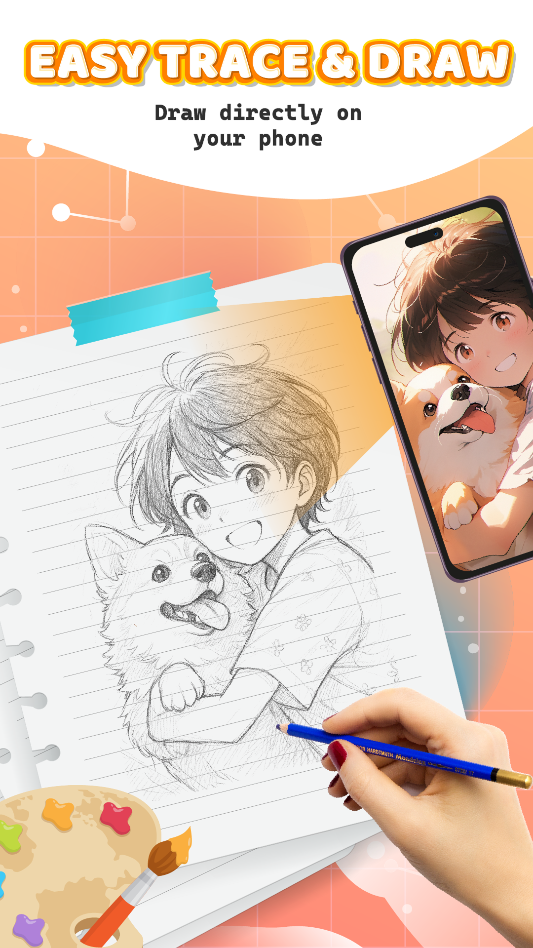 اسکرین شات 1 برنامه AR Drawing - SketchArt App