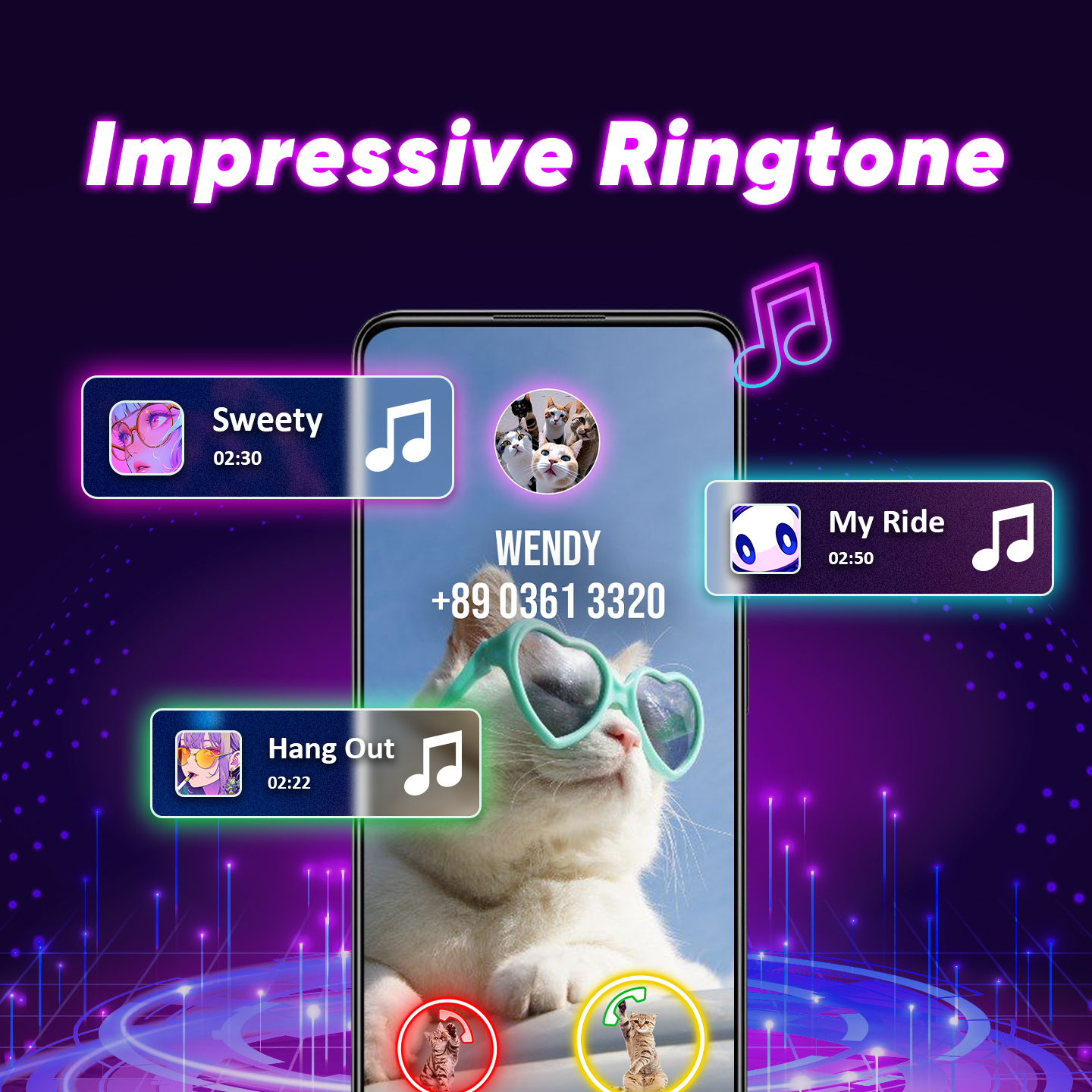 اسکرین شات 6 برنامه Color Phone Call Screen Theme