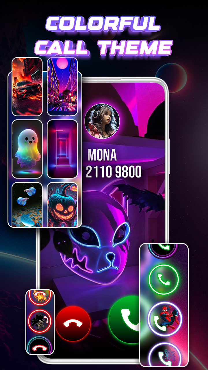 اسکرین شات 2 برنامه Color Phone Call Screen Theme