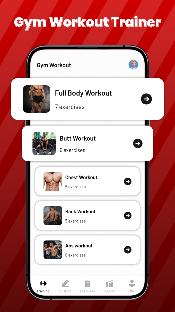 اسکرین شات 1 برنامه Gym Workout Tracker & Fitness