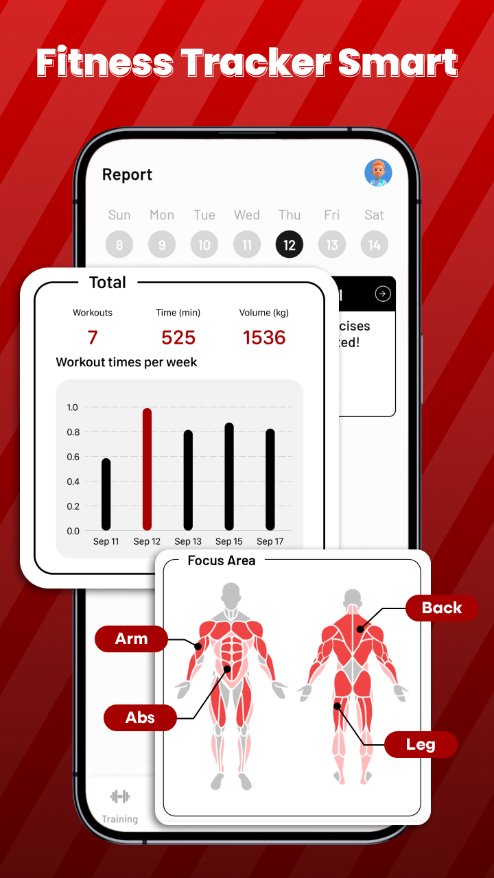اسکرین شات 8 برنامه Gym Workout Tracker & Fitness