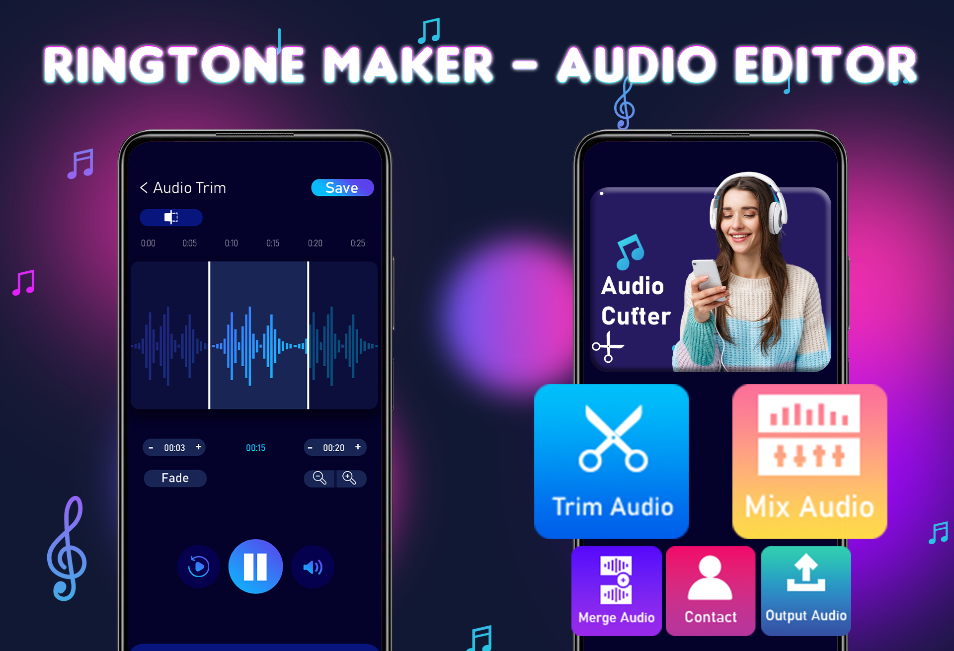 اسکرین شات 1 برنامه Ringtone Maker - Audio Editor