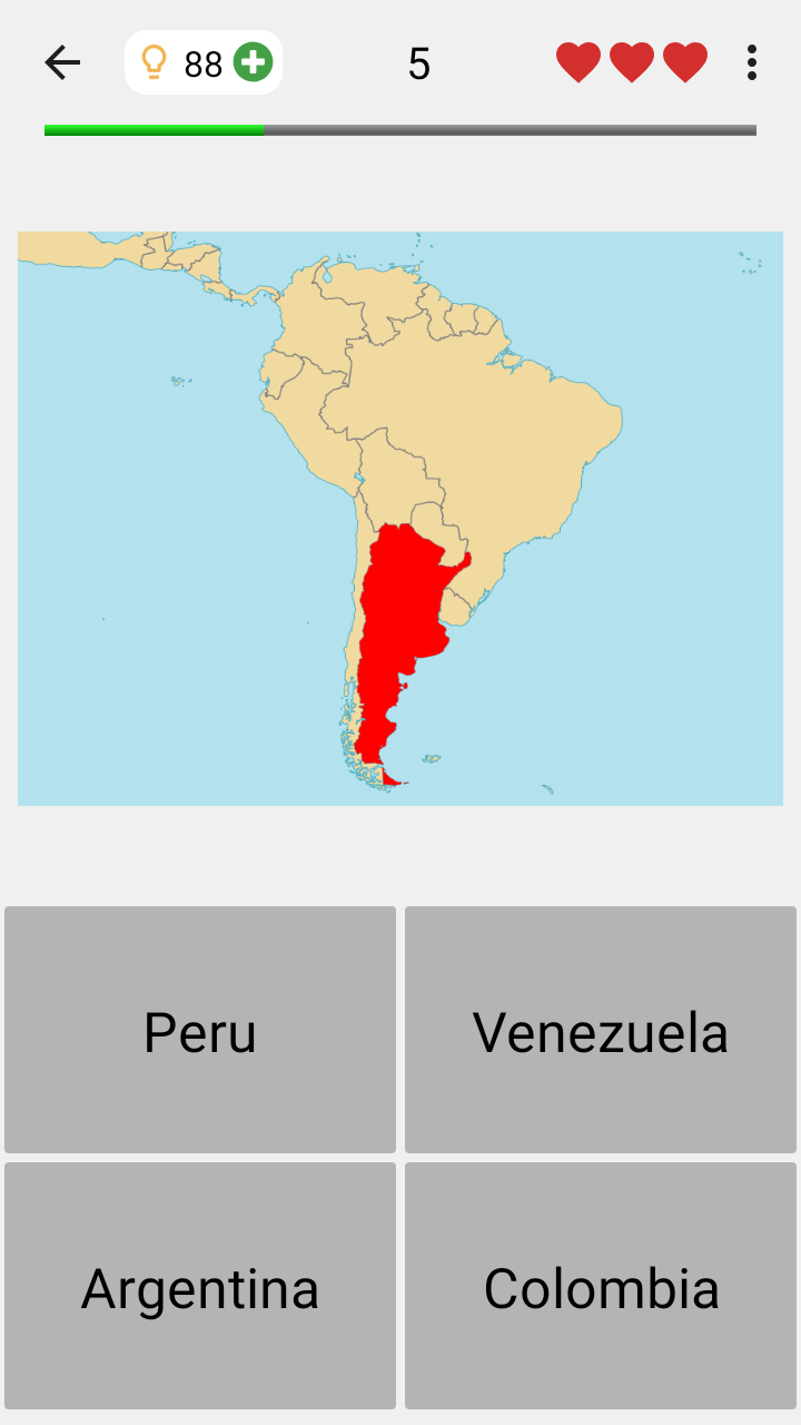 اسکرین شات 5 بازی Maps of All Countries Geo-Quiz