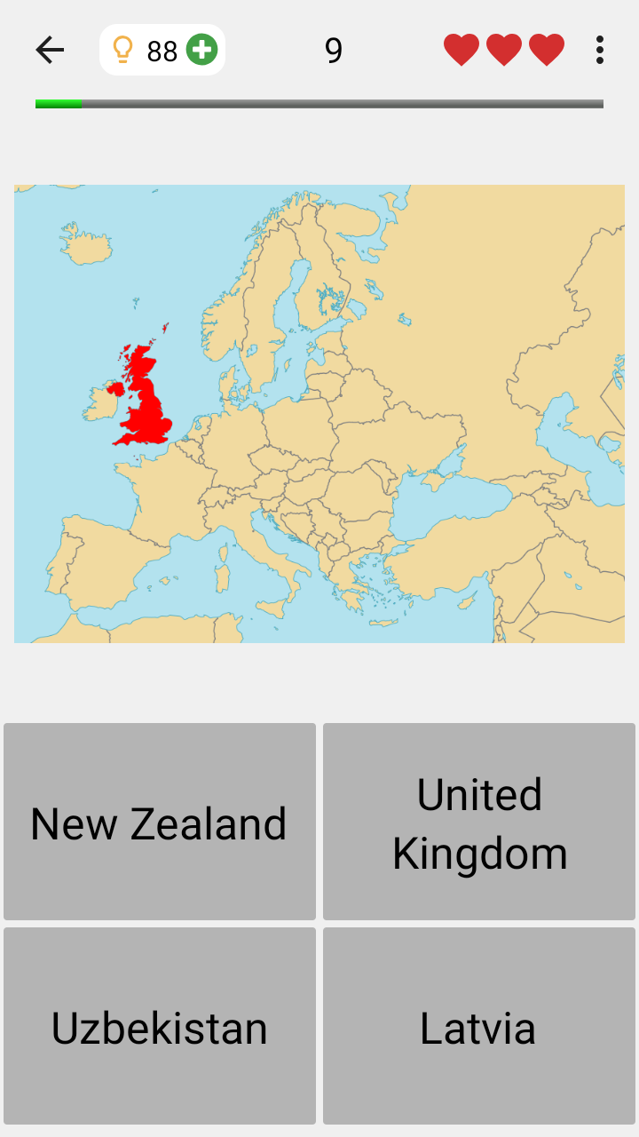 اسکرین شات 1 بازی Maps of All Countries Geo-Quiz