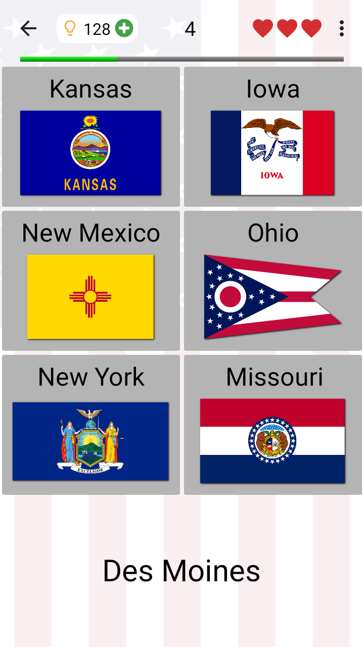 اسکرین شات 3 بازی 50 US States - American Quiz