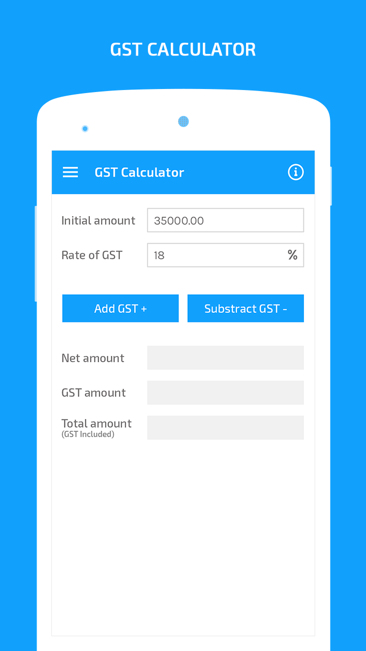 اسکرین شات 1 برنامه GST Calculator- Tax included &