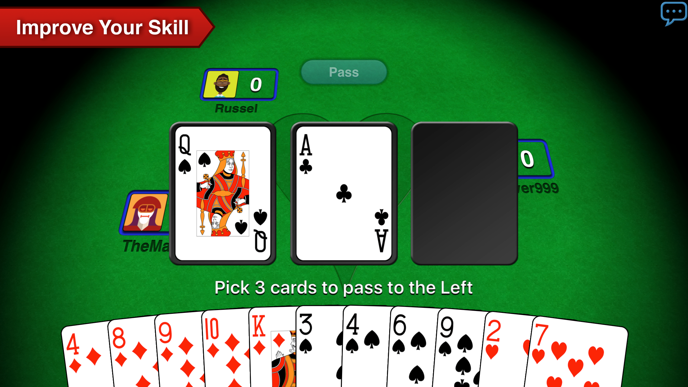 اسکرین شات 3 بازی Hearts + Classic Card Game