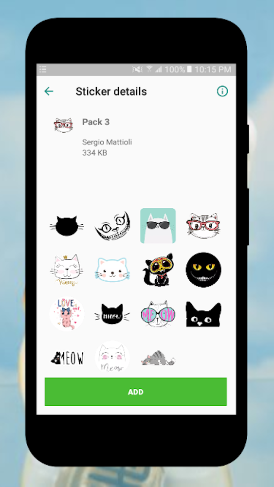 اسکرین شات 5 برنامه Cat Stickers For WhatsApp
