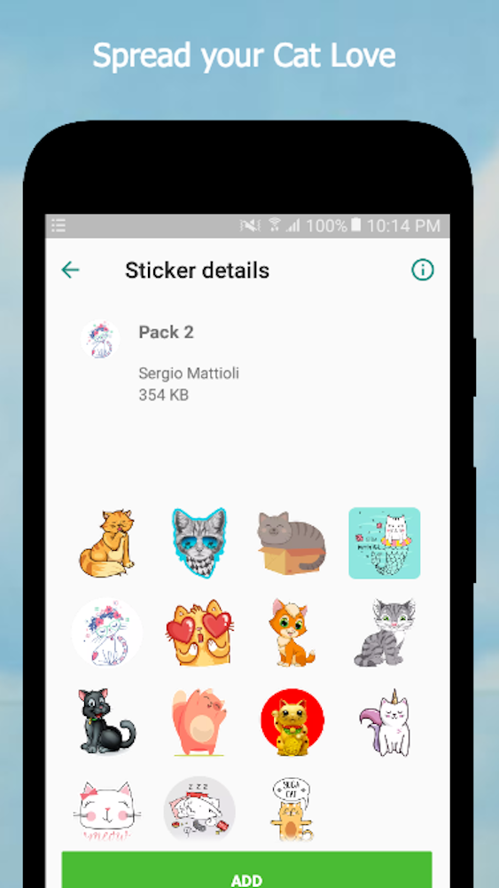 اسکرین شات 4 برنامه Cat Stickers For WhatsApp