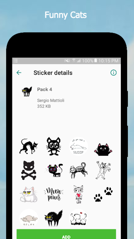 اسکرین شات 7 برنامه Cat Stickers For WhatsApp