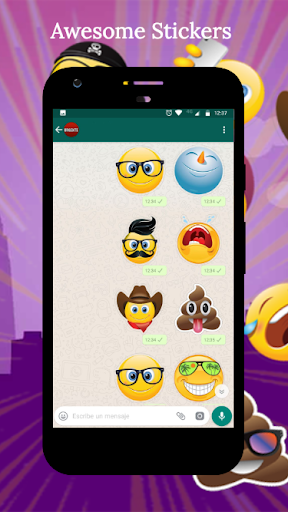 اسکرین شات 3 برنامه HD Emoji Stickers For WhatsApp (WAStickerApps)