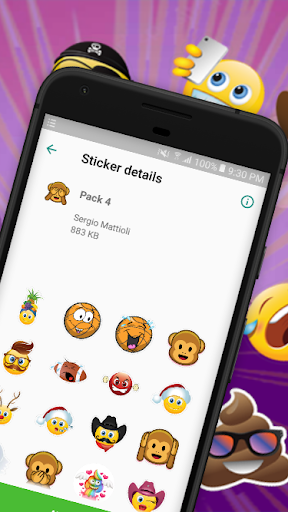 اسکرین شات 6 برنامه HD Emoji Stickers For WhatsApp (WAStickerApps)