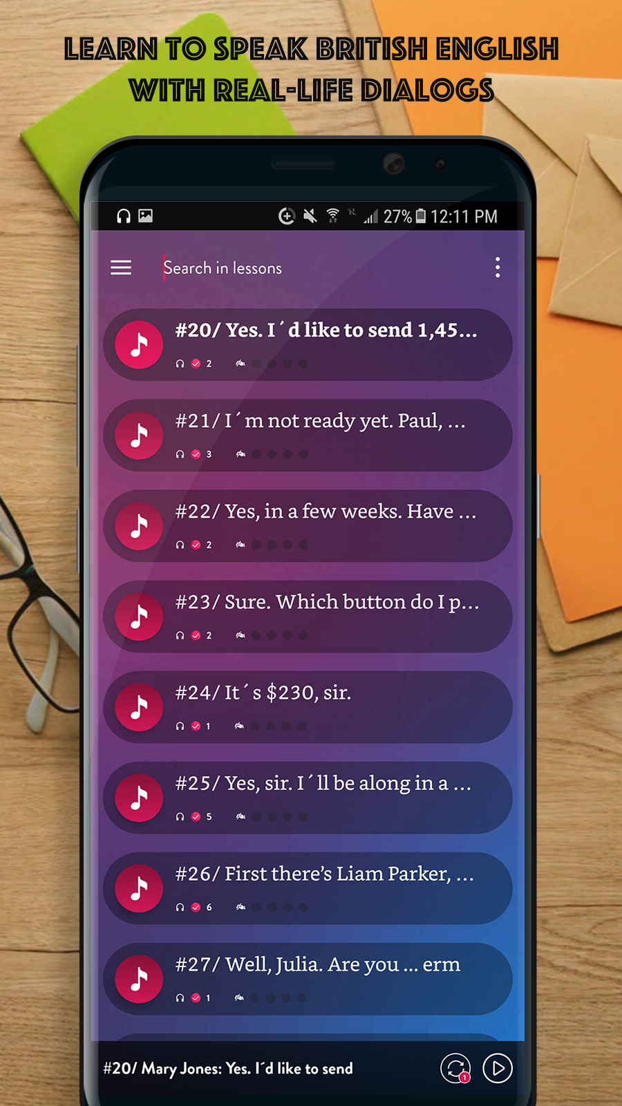 اسکرین شات 2 برنامه British English Conversation