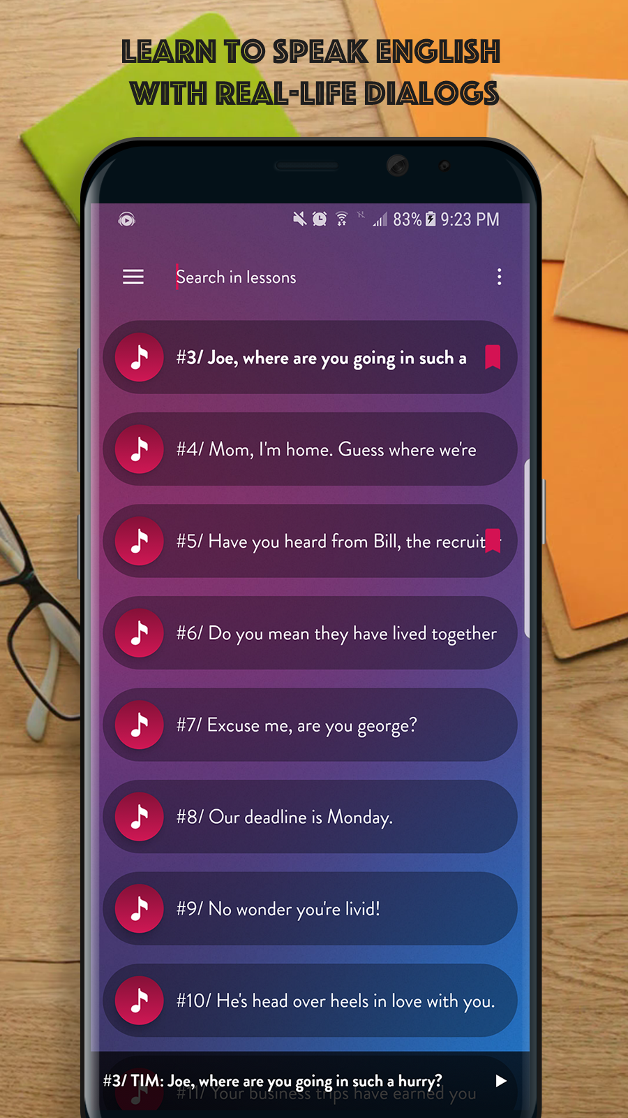 اسکرین شات 2 برنامه English Conversation Pro