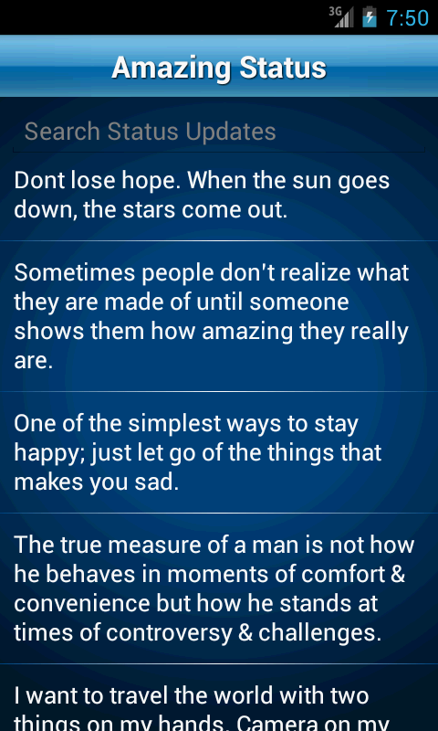 اسکرین شات 2 برنامه Status Quotes Collection