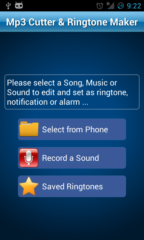 اسکرین شات 1 برنامه MP3 Cutter and Ringtone Maker