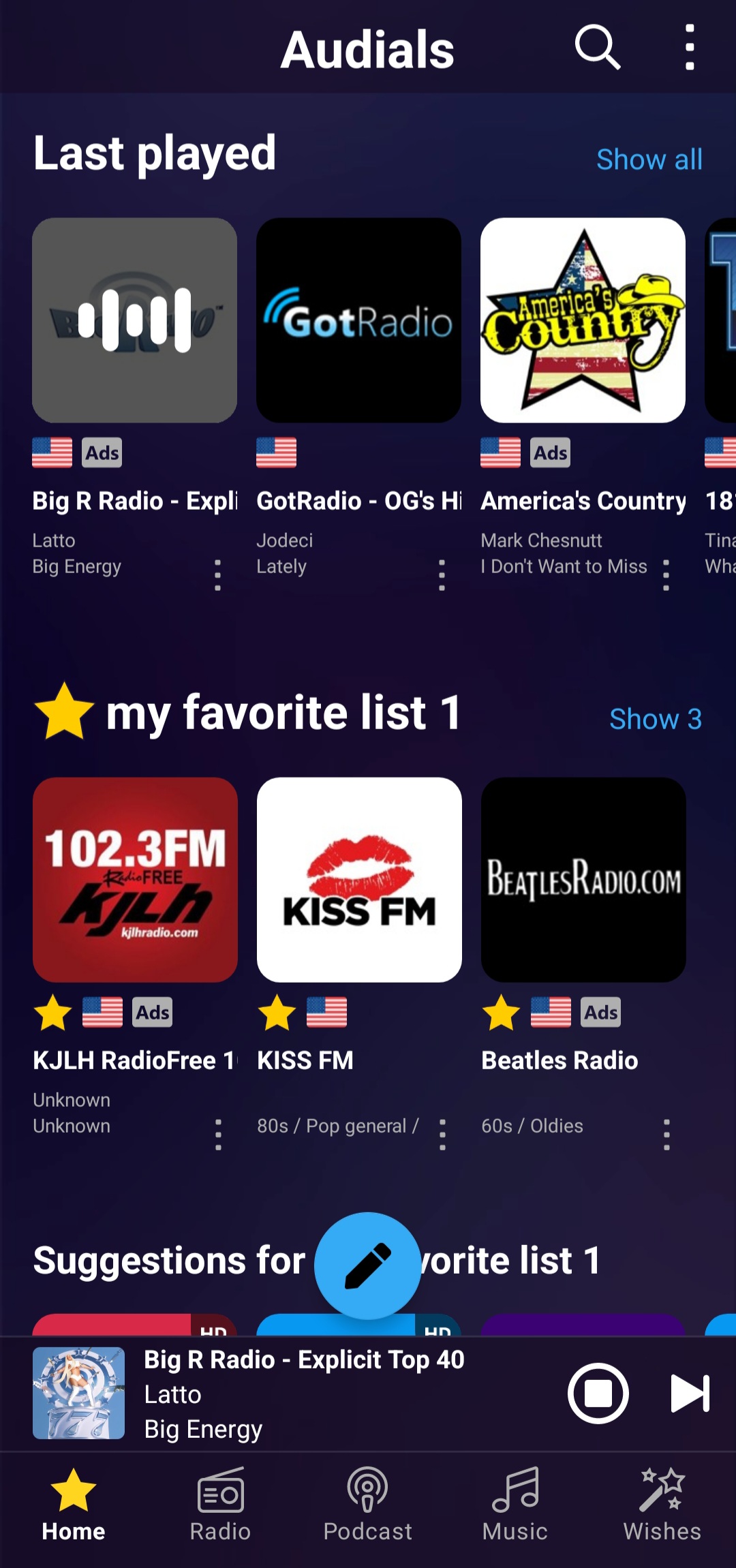 اسکرین شات 3 برنامه Audials Play: Radio & Podcasts