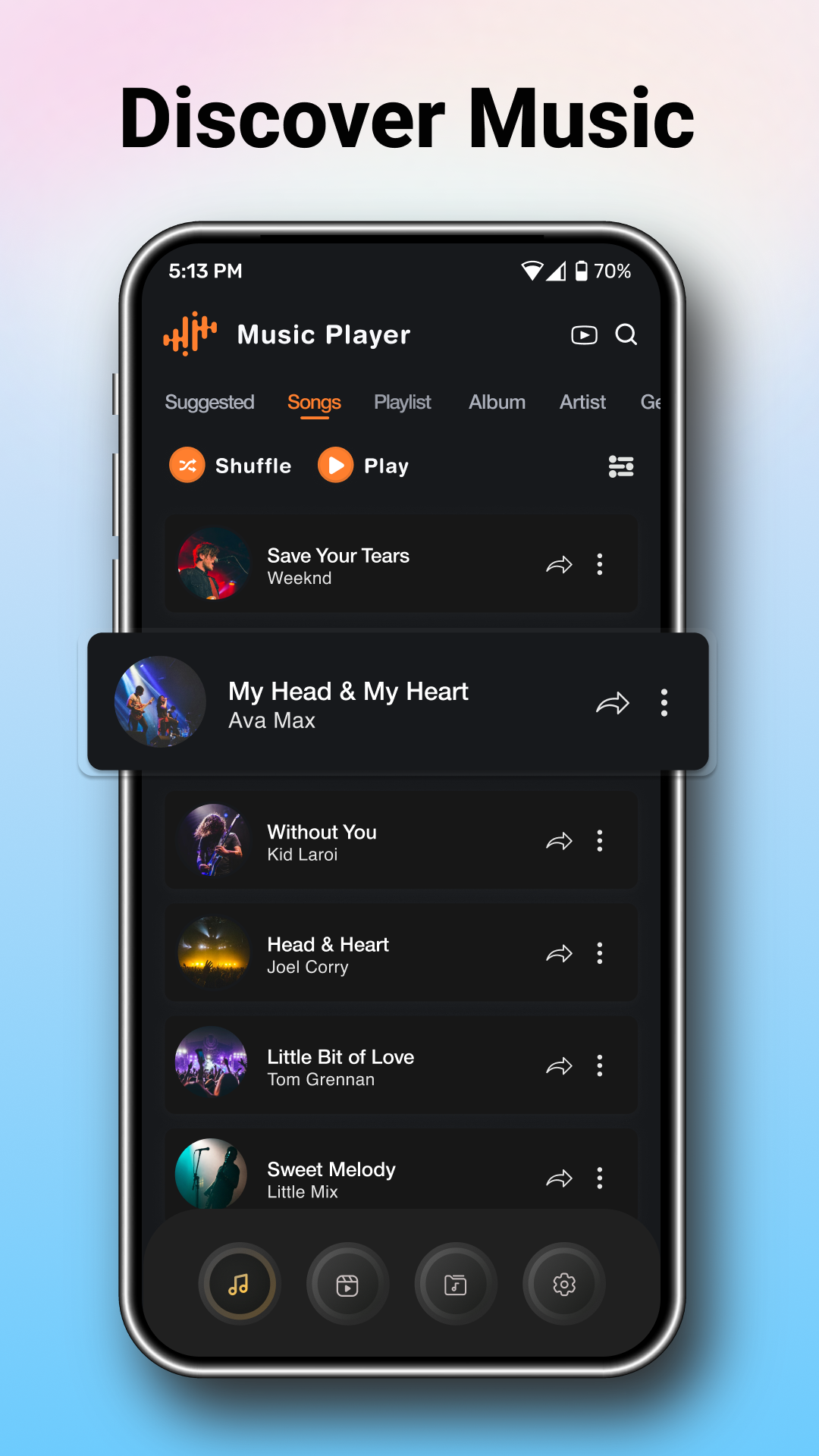 اسکرین شات 3 برنامه Music Mp3 Player Song