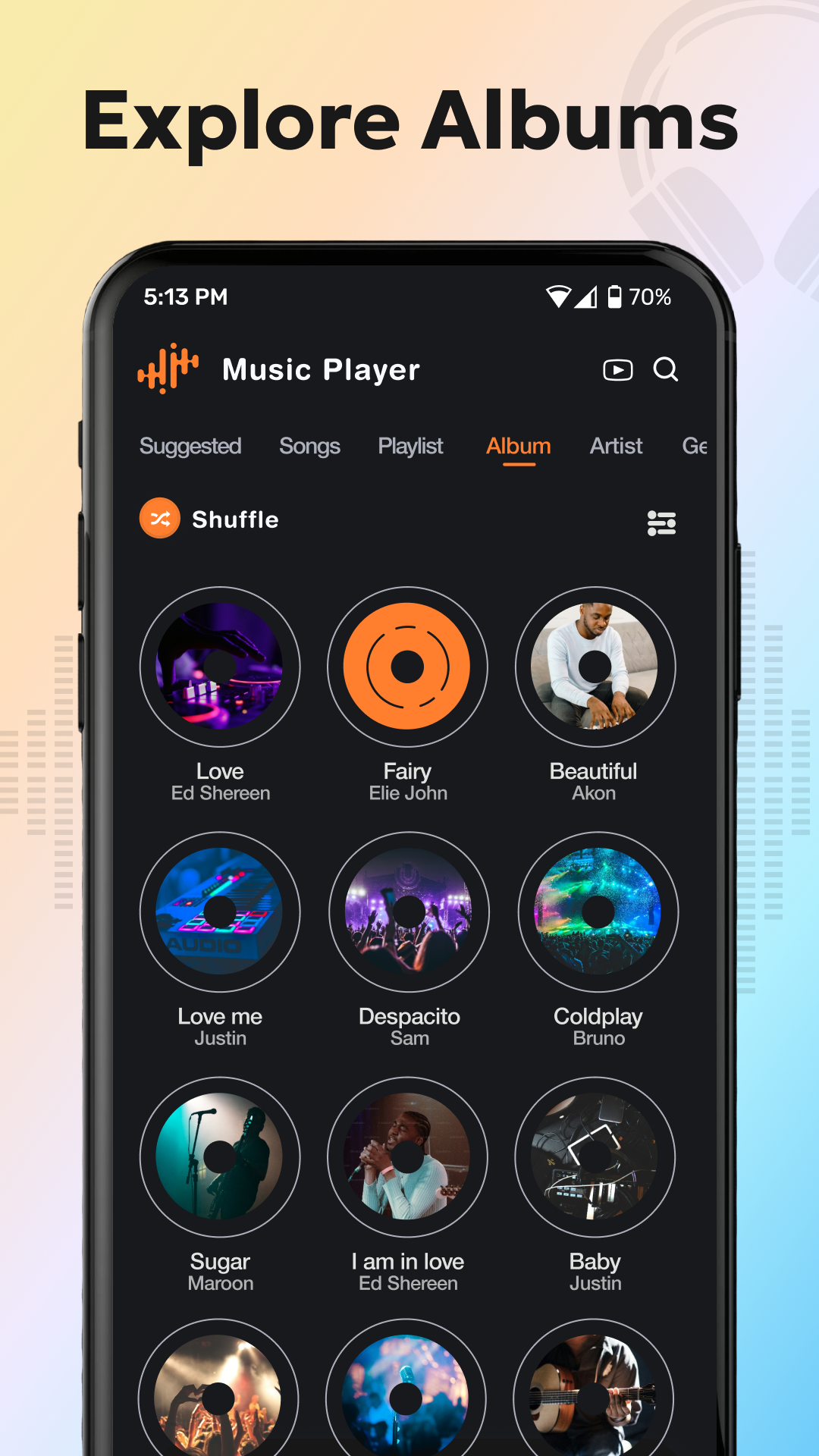 اسکرین شات 3 برنامه Music Mp3 Player Song