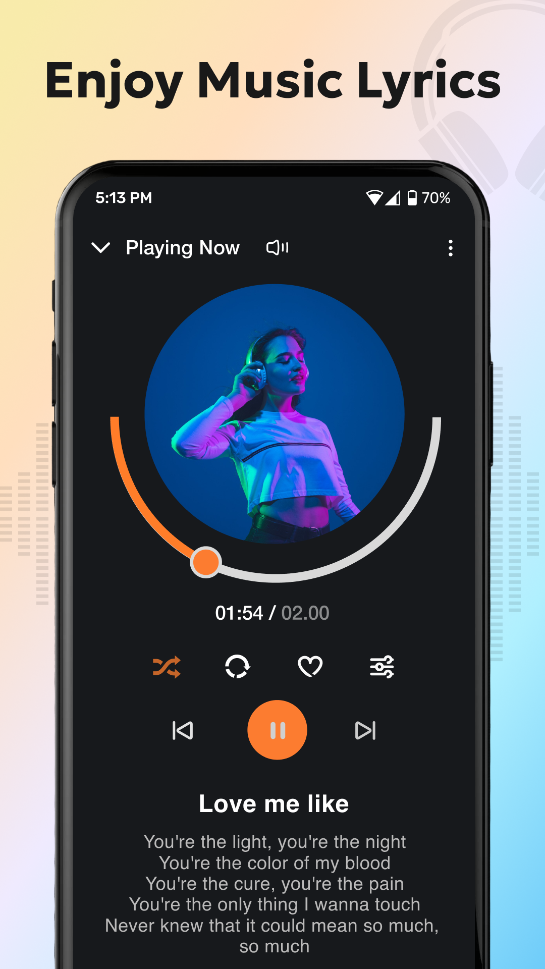 اسکرین شات 5 برنامه Music Mp3 Player Song